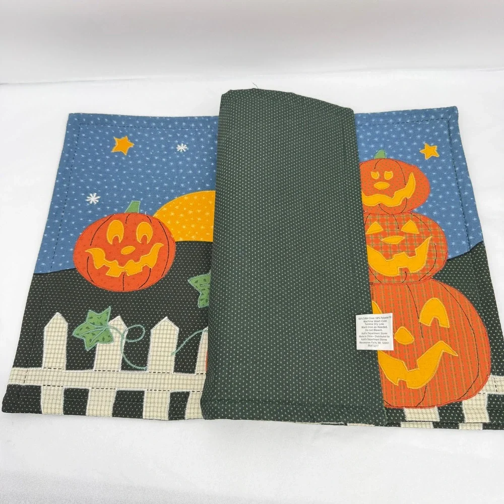 Sonoma Home Goods Halloween Placemat Pumpkin Patch Jack O Lantern Decor